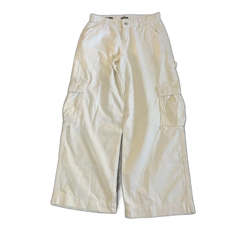 Wild Fable white wide-leg mid rise baggy cargo pants 8